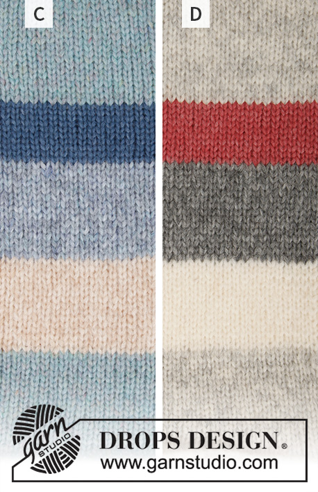 Bittersweet / DROPS 200-7 - Knitted sweater with stripes and wide sleeves. The piece is worked in DROPS Air. Sizes S - XXXL.