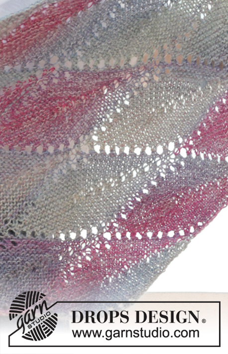 Lamella / DROPS 201-24 - Knitted shawl in DROPS Delight and DROPS Kid-Silk. The whole piece is worked in garter stitch with short rows.