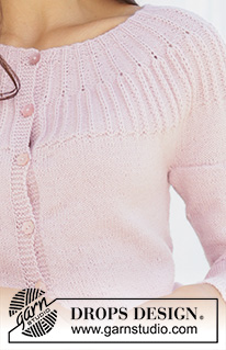 Life With Flair / DROPS 201-36 - Knitted jacket in DROPS Alpaca. Piece is knitted top down with round yoke, English rib stitches on yoke and ¾ flounce sleeves. Size: S - XXXL