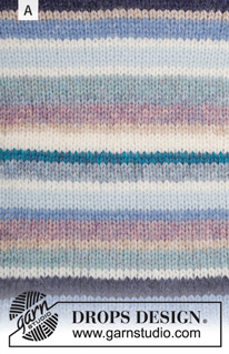 Happy Stripes / DROPS 202-1 - Gebreide trui met ballonmouwen in 2 draden DROPS Air. Het werk wordt van boven naar beneden gebreid met raglan en strepen. Maten S - XXXL.