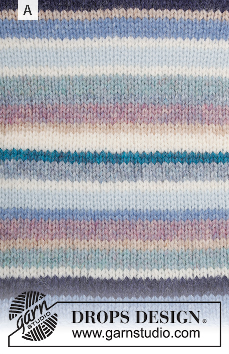 Happy Stripes / DROPS 202-1 - Gebreide trui met ballonmouwen in 2 draden DROPS Air. Het werk wordt van boven naar beneden gebreid met raglan en strepen. Maten S - XXXL.