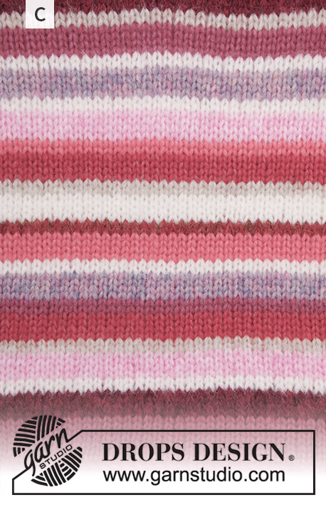 Happy Stripes / DROPS 202-1 - Gebreide trui met ballonmouwen in 2 draden DROPS Air. Het werk wordt van boven naar beneden gebreid met raglan en strepen. Maten S - XXXL.