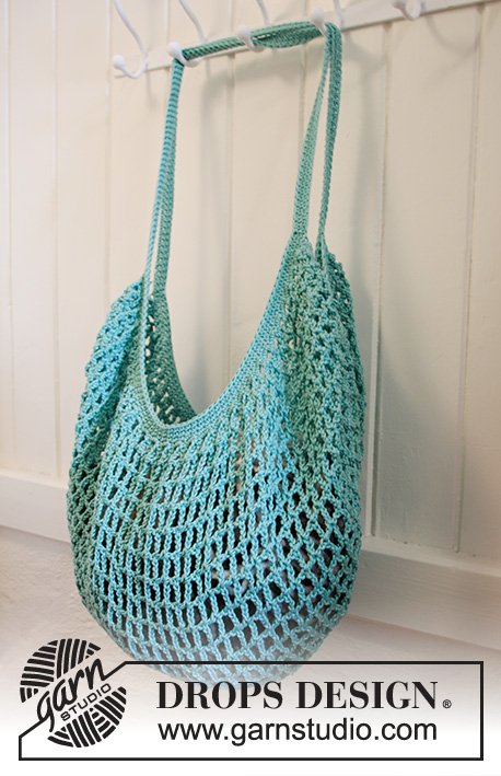 Hedera Tote / DROPS 202-40 - Crocheted tote bag in DROPS Muskat. Piece is crocheted in mesh pattern.