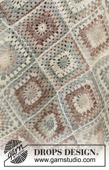 November Nights / DROPS 203-4 - Crocheted blanket with squares in DROPS Big Delight and Drops Kid-Silk.