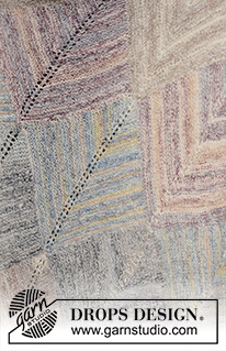 Endless Autumn / DROPS 203-5 - Prjónað teppi með domino ferningum úr DROPS Fabel og DROPS Brushed Alpaca Silk.