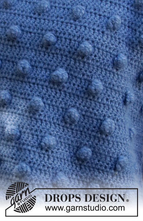 Breakfast in Paris / DROPS 205-12 - Crocheted sweater with bobbles in DROPS Air. Size: S - XXXL