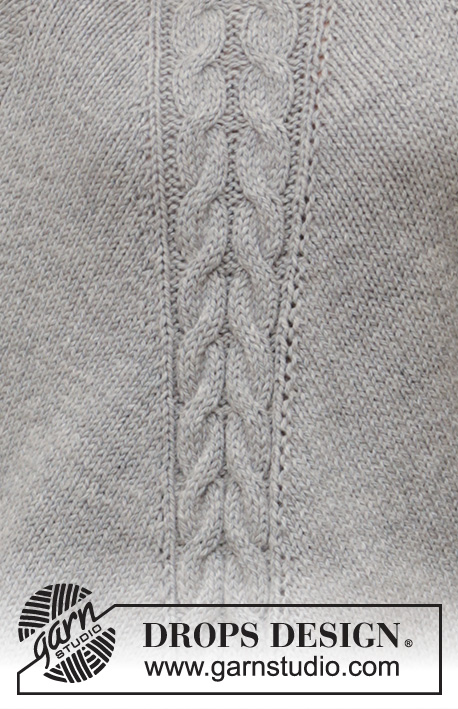 Northern Exposure / DROPS 205-2 - Knitted poncho-sweater with raglan in DROPS Nepal. The piece is worked top down with cables and high neck. Sizes S - XXXL.