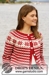 Candy Cane Lane Jacket / DROPS 205-21 - Prjónuð peysa með norrænu Fana mynstri úr DROPS Karisma eða DROPS Lima. Stykkið er prjónað ofan frá og niður með hringlaga berustykki og norrænu mynstri. Stærð S - XXXL.