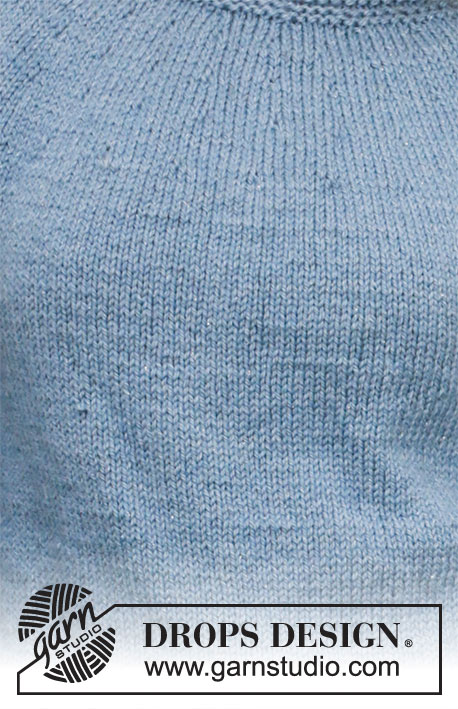 Blue November / DROPS 205-31 - Ylhäältä alas neulottu pusero DROPS Nepal-langasta. Työssä on kaarroke ja pussihihat. Koot S-XXXL.