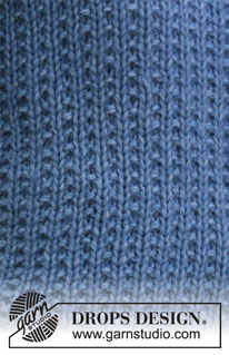 Blue Jeans / DROPS 205-42 - 2 DROPS Air lõngast kootud tekstuurse mustriga džemper suurustele S kuni XXXL