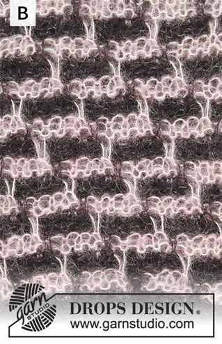 City Chic / DROPS 206-22 - Prjónuð peysa með pepita mynstri úr DROPS Kid-Silk. Stykkið er prjónað í garðaprjóni og rúðumynstri með löngum lykkjum. Stærð S – XXXL.