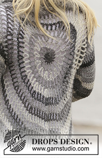 Stone Circle Jacket / DROPS 206-36 - Heklet sirkeljakke i DROPS Big Delight. Arbeidet hekles fra sentrum og ut i sirkel. Størrelse S - XXXL.