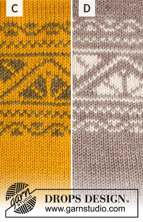 Idun / DROPS 206-4 - Strikket bluse i DROPS Karisma. Arbejdet strikkes oppefra og ned med rundt bærestykke og nordisk mønster på bærestykket. Størrelse S - XXXL.