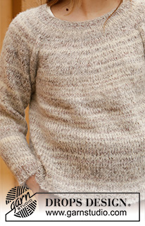 The Traveller / DROPS 206-45 - Stickad tröja med runt ok i DROPS Brushed Alpaca Silk och DROPS Fabel. Arbetet stickas uppifrån och ner. Storlek S - XXXL.
