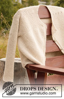 Winter Wheat Jacket / DROPS 206-47 - DROPS Puna või DROPS Soft Tweed lõngast ülevalt alla kootud tekstuurse mustriga raglaan varrukatega kardigan suurustele S kuni XXXL
