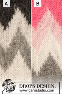 Morocco Love / DROPS 206-5 - Gestrickter Pullover in DROPS Melody. Die Arbeit wird von oben nach unten mit Rundpasse und nordischem Muster an der Passe gestrickt. Größe S - XXXL.