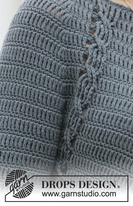 Day to Date / DROPS 207-11 - Ylhäältä alas virkattu pusero DROPS Merino Extra Fine -langasta. Työssä on raglanlinjat, A-muoto, palmikot ja kohosilmukoita. Koot S-XXXL.