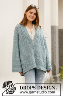 Inner City Jacket / DROPS 207-12 - Knitted jacket in DROPS Air. The piece is worked with textured pattern and shawl-collar. Sizes S - XXXL.