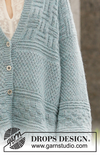 Inner City Jacket / DROPS 207-12 - Knitted jacket in DROPS Air. The piece is worked with textured pattern and shawl-collar. Sizes S - XXXL.
