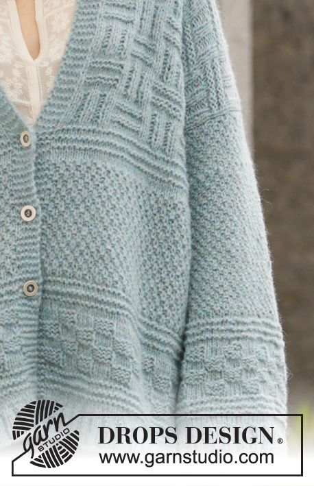 Inner City Jacket / DROPS 207-12 - Knitted jacket in DROPS Air. The piece is worked with textured pattern and shawl-collar. Sizes S - XXXL.