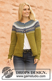 Heim Jacket / DROPS 207-2 - DROPS Alpaca lõngast ülevalt alla kootud ümara passega ja Norra mustriga kardigan suurustele S kuni XXXL