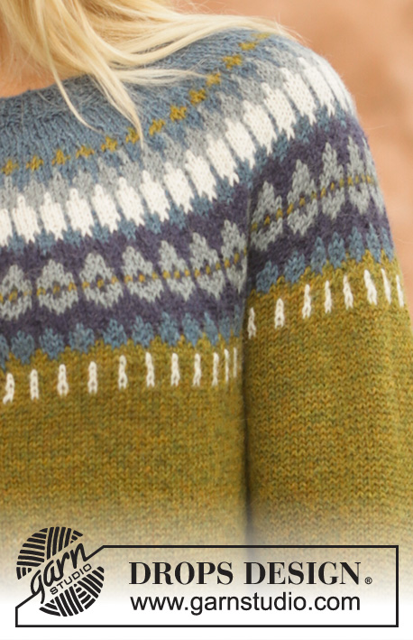 Heim Jacket / DROPS 207-2 - DROPS Alpaca lõngast ülevalt alla kootud ümara passega ja Norra mustriga kardigan suurustele S kuni XXXL