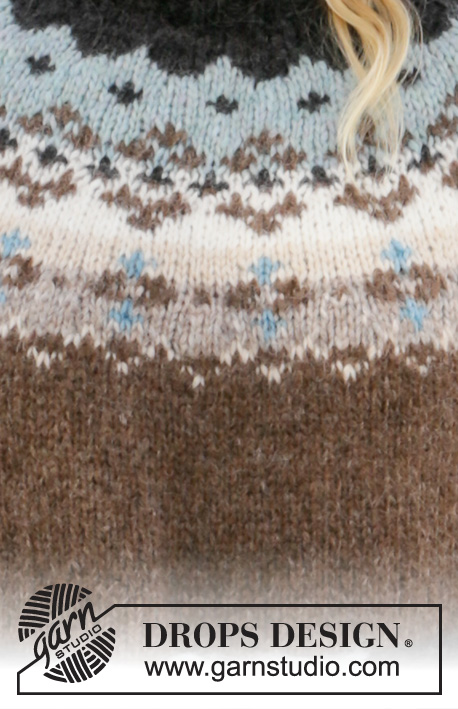 Winter Fjords / DROPS 207-21 - Knitted jumper with round yoke in DROPS Air. Piece is knitted top down with Nordic pattern. Size: S - XXXL