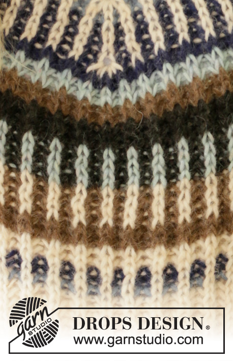 Urban Autumn / DROPS 207-26 - Knitted jumper and hat in DROPS Air. The piece is worked top down with one-coloured English rib and 2-coloured English rib in stripes. Sizes S - XXXL.