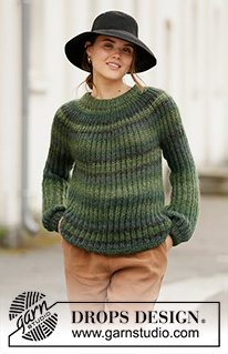 Winter Willow / DROPS 207-30 - Strikket genser med patent i DROPS Delight og DROPS Kid-Silk. Størrelse S - XXXL.