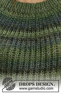 Winter Willow / DROPS 207-30 - Strikket genser med patent i DROPS Delight og DROPS Kid-Silk. Størrelse S - XXXL.