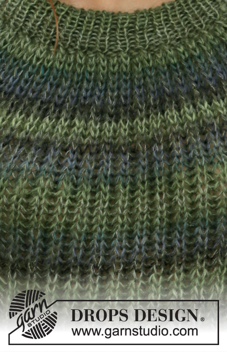 Winter Willow / DROPS 207-30 - Strikket genser med patent i DROPS Delight og DROPS Kid-Silk. Størrelse S - XXXL.