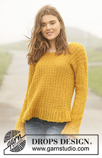 Golden Vintage / DROPS 207-34 - Strikket bluse i DROPS Brushed Alpaca Silk. Arbejdet strikkes med stjernemønster. Størrelse S - XXXL.