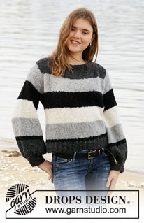 Row by Row / DROPS 207-38 - Strikket genser med striper i DROPS Alpaca Bouclé. Arbeidet strikkes ovenfra og ned. Størrelse S - XXXL.