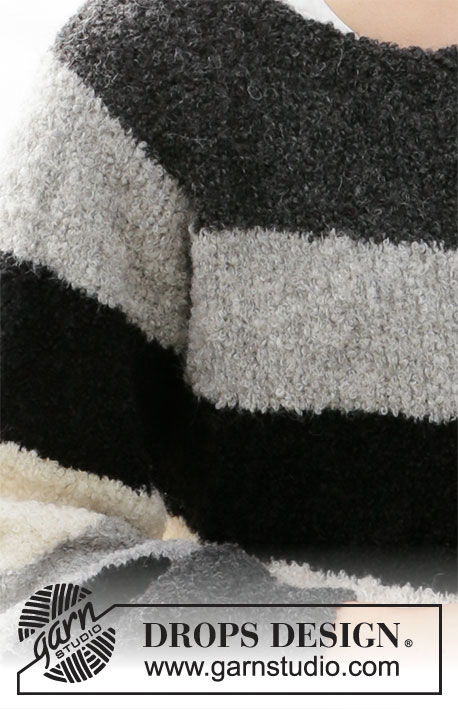 Row by Row Jacket / DROPS 207-39 - Strikket jakke med striper i DROPS Alpaca Bouclé. Arbeidet strikkes ovenfra og ned. Størrelse S - XXXL.