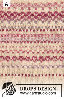 Spring Fjords Cardigan / DROPS 210-10 - Cardigan ai ferri con sprone rotondo in DROPS Big Delight e DROPS Air. Il cardigan è lavorato dall’alto verso il basso e con un motivo a punto fantasia bicolore. Taglie: Dalla S alla XXXL.