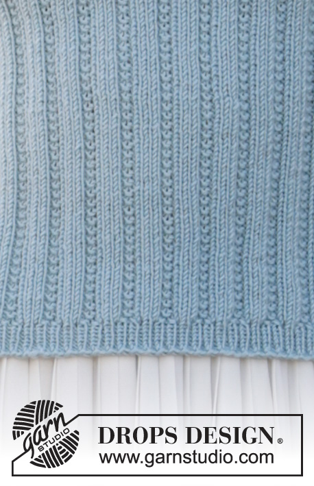 Smell the Rain / DROPS 210-37 - Strikket bluse med raglan i DROPS BabyMerino. Arbejdet strikkes oppefra og ned med strukturmønster og ¾ lange ærmer. Størrelse S - XXXL.