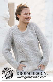 Rainy Day Sweater / DROPS 210-5 - Gebreide trui met structuurpatroon in DROPS Air. Maat: S - XXXL