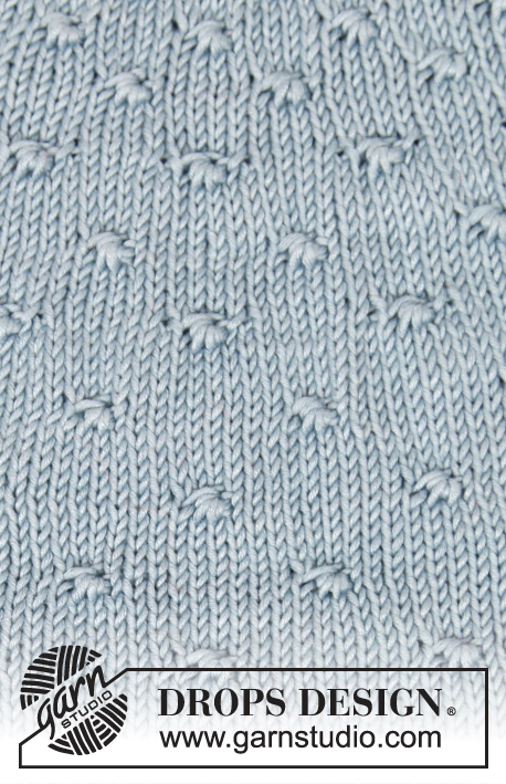 Enchanted Evening / DROPS 211-1 - Vestido de punto en DROPS Muskat. La pieza está tejida de arriba para abajo con canesú redondo, patrón de nudos y mangas cortas. Tallas S – XXXL.