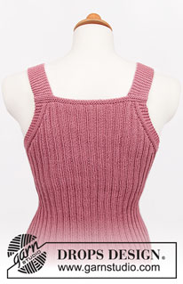 Strawberry Summer / DROPS 211-18 - Top a punto en DROPS Safran. La labor está realizada de abajo arriba con punto elástico. Tallas S - XXXL.