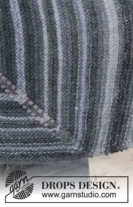 Wings of a Dove / DROPS 211-24 - Knitted shawl with angled garter stitch in DROPS Big Delight. The piece is worked from side to side.