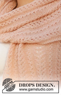 Endless Spring / DROPS 211-4 - Strikket stola med hullmønster i DROPS Brushed Alpaca Silk.