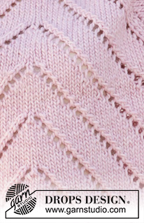 Meadowsweet / DROPS 212-29 - Knitted jumper with raglan in DROPS Snow. Piece is knitted top down with lace pattern. Size XS – XXL.