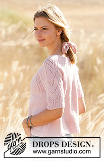 Springs Surrender Jacket / DROPS 212-39 - Knitted jacket with raglan in DROPS Alpaca. Piece is knitted top down with lace pattern and short sleeves. Size: S - XXXL