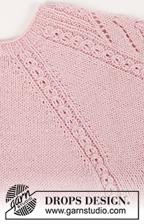 Spring Surrender / DROPS 212-40 - Knitted jumper with raglan in DROPS Alpaca. Piece is knitted top down with lace pattern and short sleeves. Size: S - XXXL