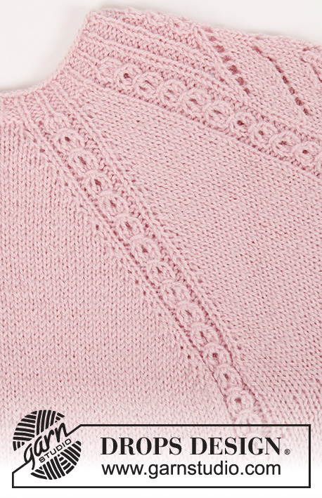 Spring Surrender / DROPS 212-40 - Knitted jumper with raglan in DROPS Alpaca. Piece is knitted top down with lace pattern and short sleeves. Size: S - XXXL