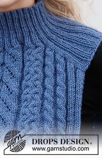 Cool Cables Set / DROPS 214-25 - Strikket hue, hals med sadelskulder og vanter i DROPS Merino Extra Fine.
Hele sættet strikkes i snoninger med kanter i rib.

