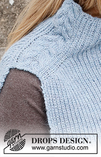 City Sweetheart / DROPS 214-29 - Strikket hue, vanter og hals i DROPS Nord. Arbejdet strikkes med snoninger, patent og udtagning til sadelskuder.