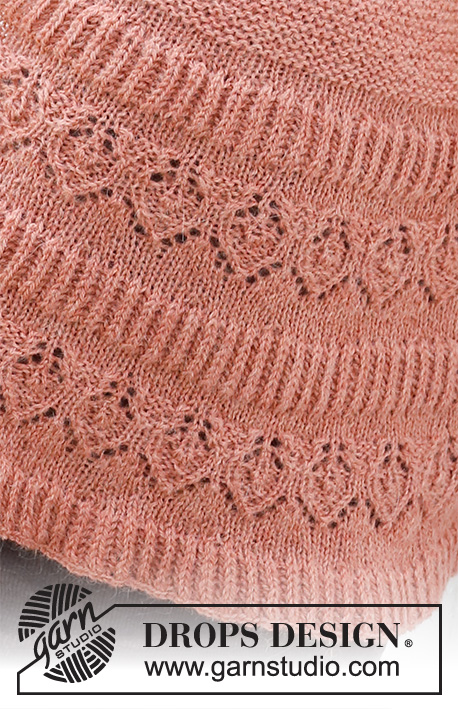 Sienna Wrap / DROPS 214-3 - Ylhäältä alas neulottu huivi DROPS Alpaca-langasta. Työ neulotaan tasona ja työssä on pitsineuletta ja täyspatenttineuletta.