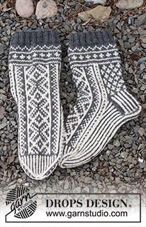 Sleigh Ride / DROPS 214-63 - Strikkede sokker i DROPS Lima. Arbejdet strikkes oppefra og ned med nordisk mønster. Størrelse 35 - 43. Tema: Jul