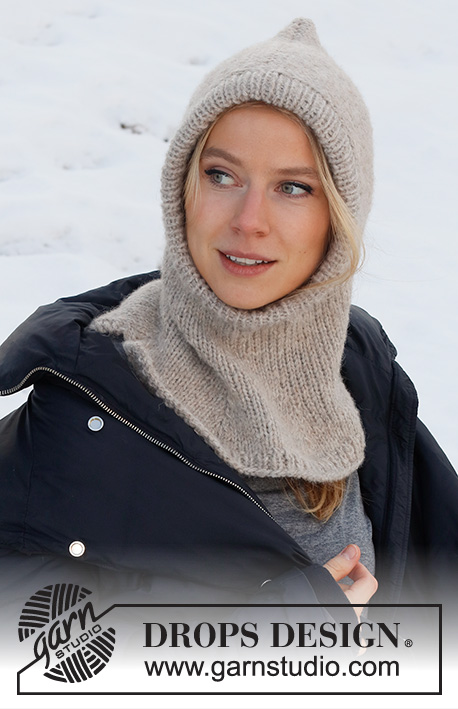 Warm Snuggles / DROPS 214-71 - Čepice / kukla pletená lícovým žerzejem s pružným lemem z příze DROPS Karisma a DROPS Brushed Alpaca Silk.